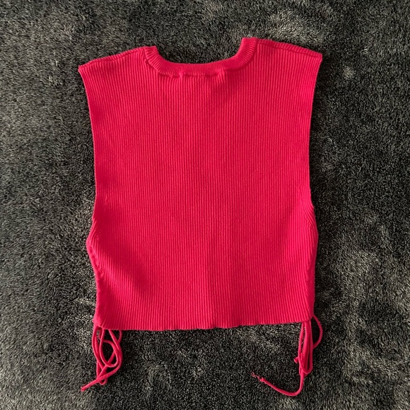 zara pink side tie tank top - Picture 2 of 4